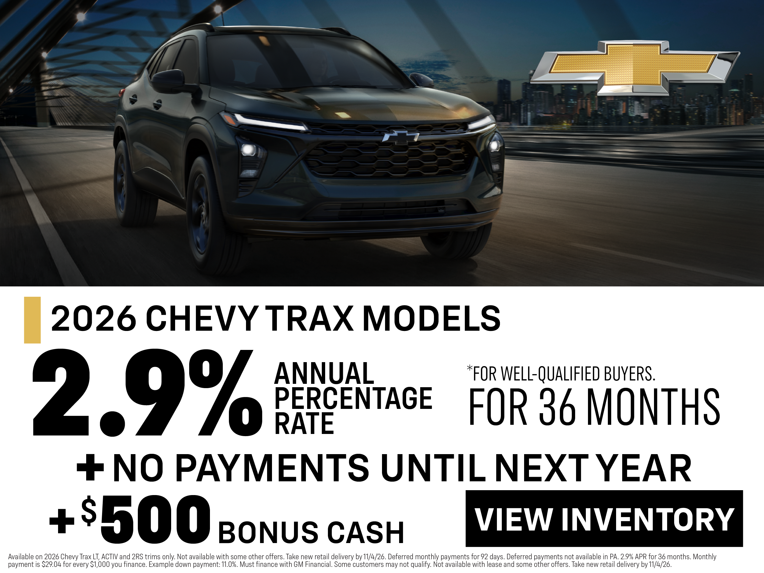2026 Chevy Trax Offer